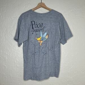 Disney Women's Tinkerbell Pixie Power Pocket Tee Shirt Women’s Small Crewneck